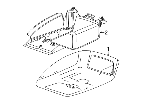 2008 Ford F-350 Super Duty Console Assembly - Overhead Diagram for 8C3Z-25519A70-BA