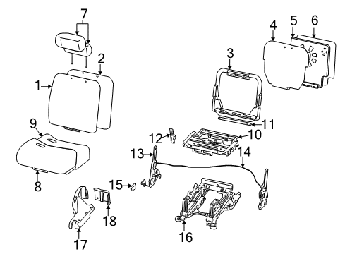 2000 Ford Excursion Frame And Spring - Rear Seat Cushion Diagram for YC3Z-7863160-AA