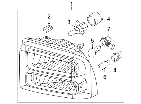 2006 Ford F-350 Super Duty Headlamps, Electrical Diagram 1 - Thumbnail