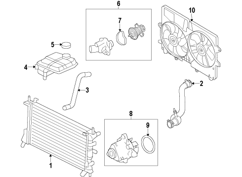 2012 Ford Transit Connect Cooling System, Radiator, Water Pump, Cooling Fan Diagram 2 - Thumbnail