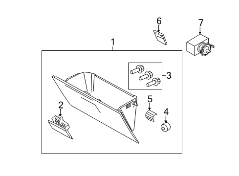 2013 Ford F-250 Super Duty Box Assembly - Glove Compartment Diagram for 8C3Z-2506024-AC