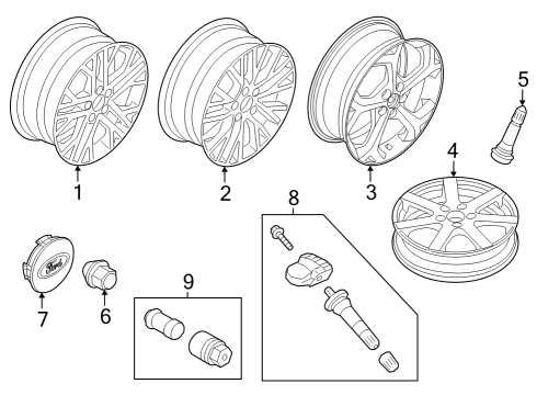 2021 Ford Escape Wheels & Trim Diagram 2 - Thumbnail