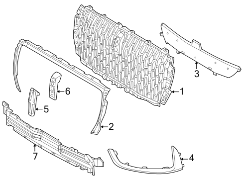 2023 Lincoln Corsair REINFORCEMENT - GRILLE OPENNG. Diagram for PJ7Z-8200-AC