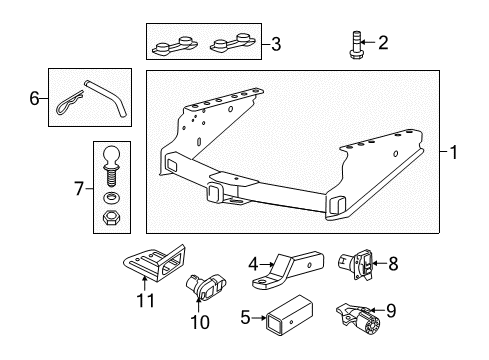 2016 Ford F-250 Super Duty Hitch Assembly - Trailer Tow Diagram for BC3Z-17D826-F