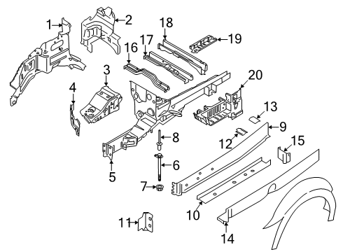 2020 Ford Transit-250 Panel - Front Fender - Front Diagram for CK4Z-6102038-B