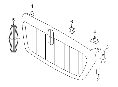 2008 Lincoln Mark LT Radiator Grille Emblem Assembly Diagram for 5L3Z-8213-AA