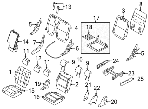 2015 Ford Flex Second Row Seats Diagram 1 - Thumbnail