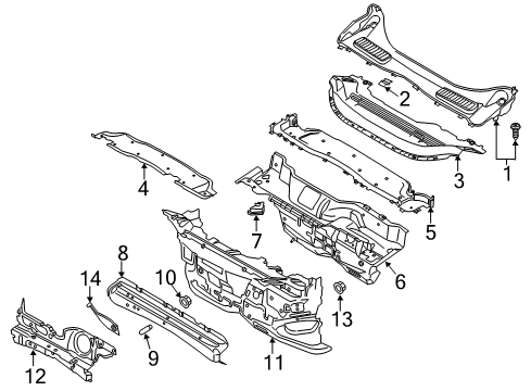 2014 Ford Escape Cowl Diagram