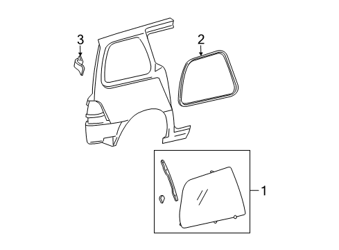 2004 Ford Freestar Window Assembly - Side Diagram for 6F2Z-17297A27-AA