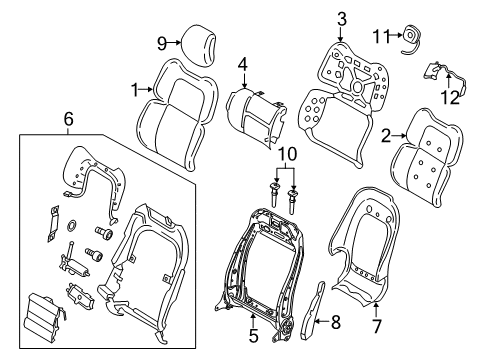 2018 Lincoln Continental Driver Seat Components Diagram