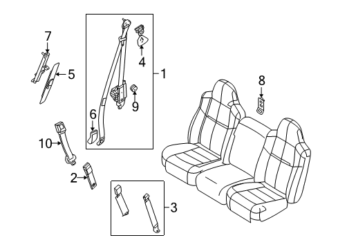 2008 Ford F-250 Super Duty Buckle Assembly - Seat Belt Diagram for 8C3Z-2660044-CC