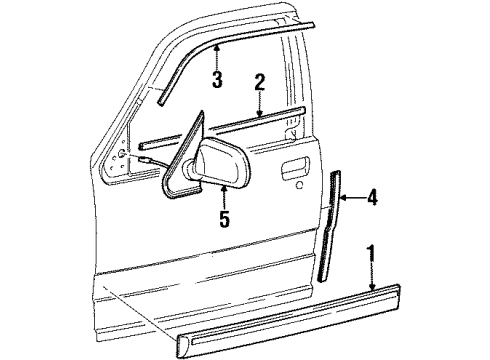 2001 Mercury Mountaineer Mirror Assembly - Rear View Outer Diagram for F87Z-17682-AAA