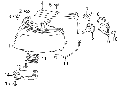 2016 Lincoln Navigator Cover - Bulb Diagram for FL7Z-13K046-A