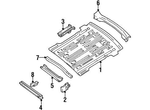 1999 Mercury Villager Member - Rear Floor Diagram for F8XZ-1210716-BD