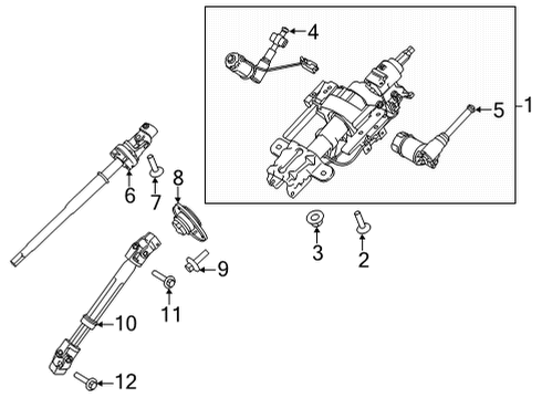 2022 Ford F-150 Steering Column & Wheel, Steering Gear & Linkage Diagram 3 - Thumbnail