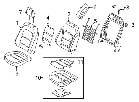 2021 Ford Escape Passenger Seat Components Diagram 2 - Thumbnail