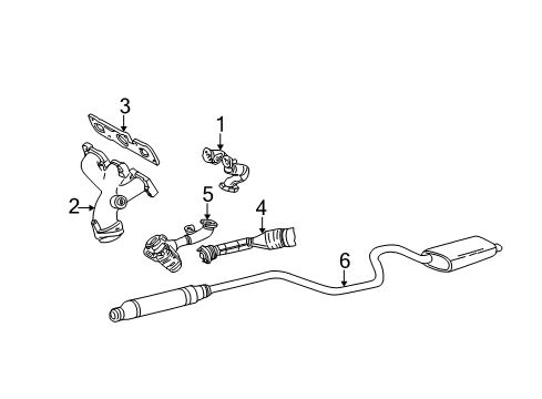 2002 Mercury Sable Exhaust Components Diagram 1 - Thumbnail