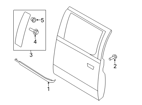 2018 Ford F-150 Exterior Trim - Rear Door Diagram