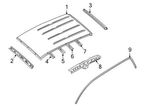 2005 Mercury Mariner Roof & Components Diagram