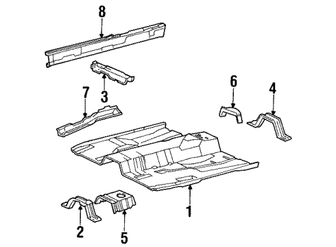 2001 Mercury Cougar Pan Assembly Floor Front Diagram for 1S8Z6311135AA