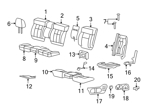 2006 Ford F-150 Armrest Assembly Diagram for 5L3Z-18644A22-BAB