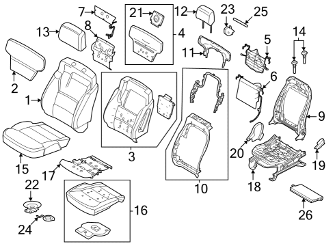 2023 Ford F-150 Lightning COVER ASY - SEAT CUSHION Diagram for ML3Z-1662901-EE