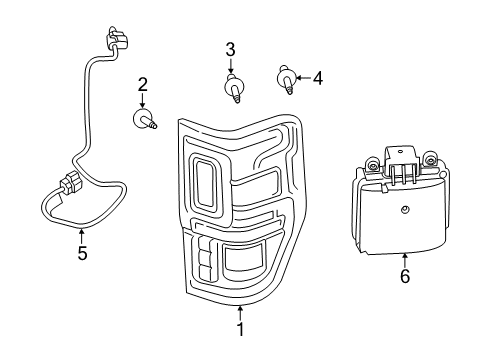 2019 Ford Ranger Tail Lamps Diagram 1 - Thumbnail