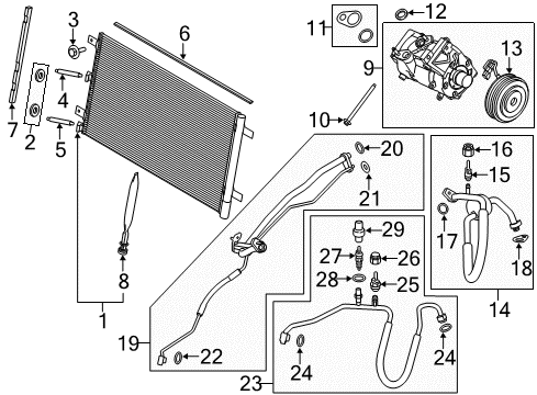 2015 Ford F-150 Compressor Clutch Assembly Diagram for HL3Z-19D786-AA