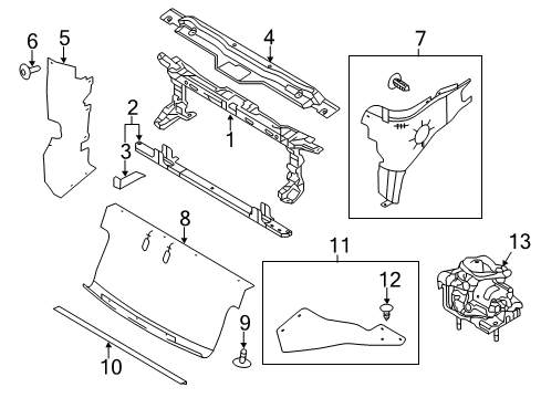 2013 Ford F-150 Front End Assembly Diagram for 9L3Z-16138-B