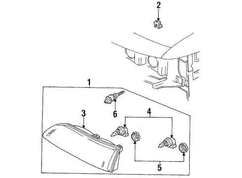 1996 Ford Crown Victoria Bulbs Diagram 1 - Thumbnail