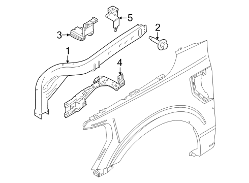 2023 Ford F-150 Lightning Inner Components - Fender Diagram