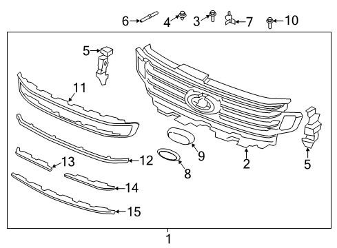 2019 Ford Expedition Grille & Components Diagram 1 - Thumbnail