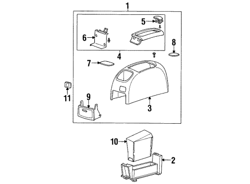 1995 Ford Windstar Compartment Glove Co Diagram for F58Z1606010A