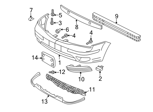 2005 Ford Focus Front Bumper Diagram