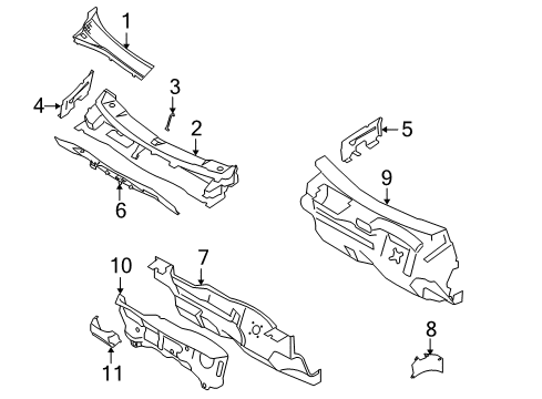 2009 Ford Focus Panel Assembly - Dash Diagram for 8S4Z-5401610-A