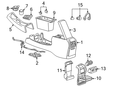 2002 Ford Explorer Sport Trac Center Console Diagram 3 - Thumbnail