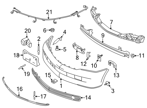 2007 Lincoln Navigator Front Bumper Diagram