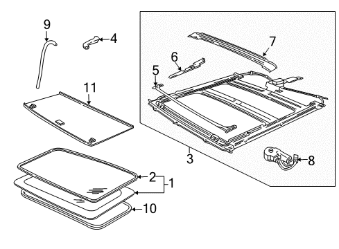 2007 Ford F-150 Sunroof, Body Diagram 1 - Thumbnail