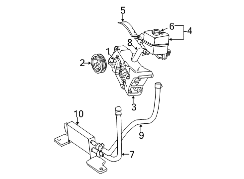 2001 Ford Explorer Sport Trac Pump Assy - Power Steering Diagram for 1L2Z-3A674-EBRM