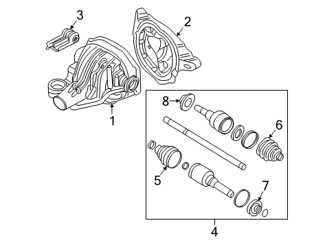 2003 Mercury Mountaineer Axle Housing - Rear Diagram