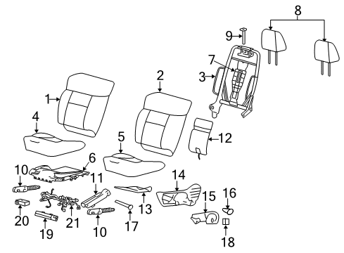 2006 Lincoln Mark LT Pad - Seat Back Diagram for 5L3Z-1664811-A