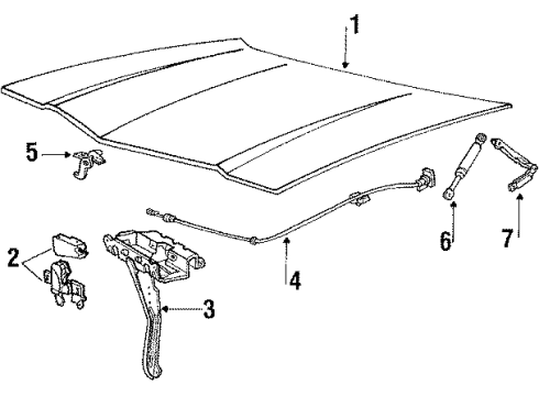 1987 Lincoln Town Car Lift Assembly - Gas Diagram for E8VY-16C826-A