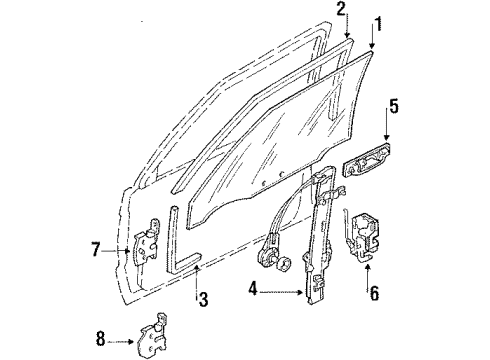 1989 Mercury Tracer HINGE ASY Diagram for E7GZ6122801A