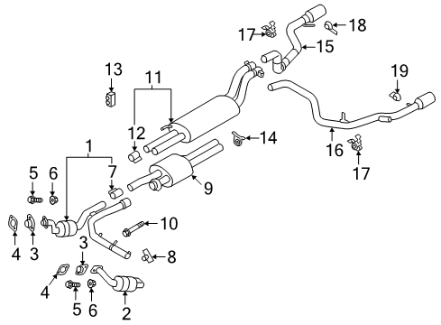 2018 Ford F-150 Catalytic Converter Assembly Diagram for JL3Z-5E212-C