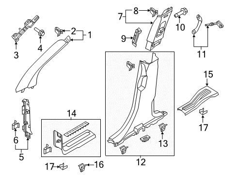 2016 Ford Police Interceptor Utility Plate - Door Scuff Diagram for DB5Z-7813208-AC