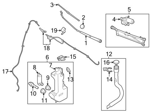 2023 Ford E-Transit Wiper & Washer Components Diagram