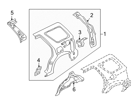 2007 Ford Escape Reinforcement Diagram for 5L8Z-78278D73-AA