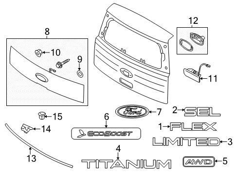 2011 Ford Flex Moulding - Windshield Diagram for -W714703-S300