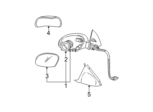 2006 Ford Taurus Mirror Assy - Rear View Outer Diagram for XF1Z-17682-HA