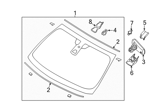 2019 Lincoln MKT Windshield & Components Diagram
